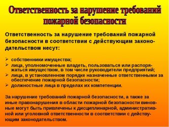 Дисциплинарная ответственность за нарушение требований пожарной безопасности