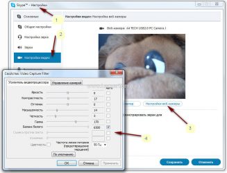 Как зайти в настройки веб камеры?
